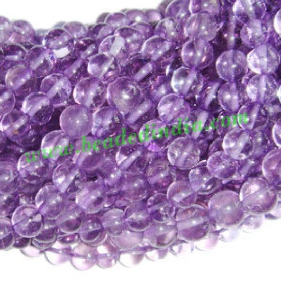 Picture of Amethyst Light 6mm round semi precious gemstone beads.
