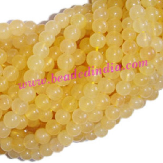 Picture of Aventurine Yellow 6mm round semi precious gemstone beads.