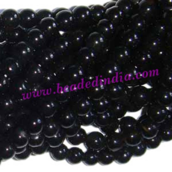 Picture of Blackstone 6mm round semi precious gemstone beads.