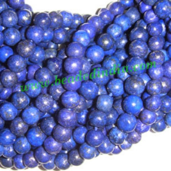 Picture of Lapis Lazuli 6mm round semi precious gemstone beads.