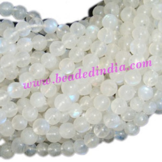 Picture of Peach Moonstone 6mm round semi precious gemstone beads.