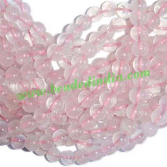 Picture of Rose Quartz 6mm round semi precious gemstone beads.