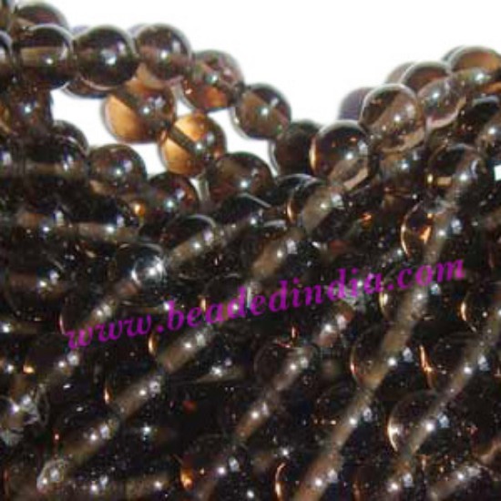 Picture of Smoky Quartz 6mm round semi precious gemstone beads.