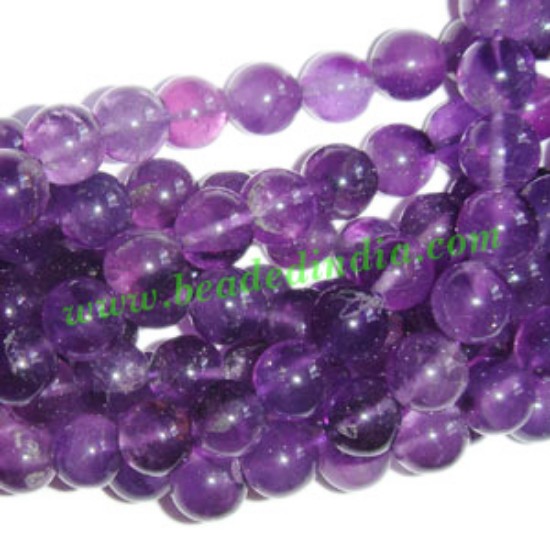 Picture of Amethyst Dark 8mm round semi precious gemstone beads.