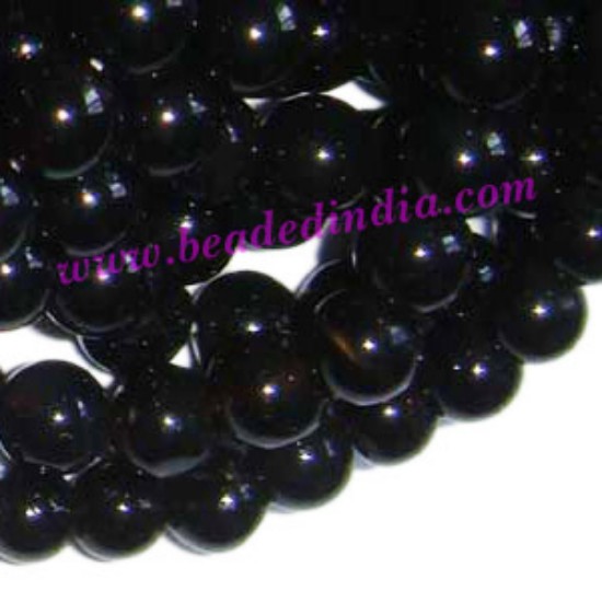 Picture of Blackstone 8mm round semi precious gemstone beads.