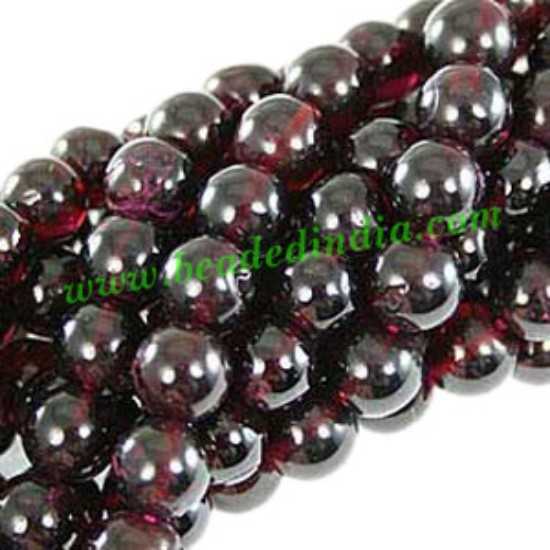 Picture of Garnet 8mm round semi precious gemstone beads.