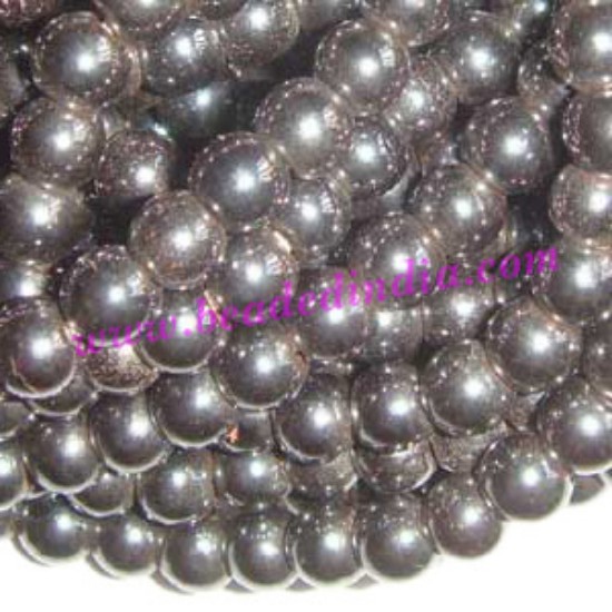 Picture of Haematite 8mm round semi precious gemstone beads.