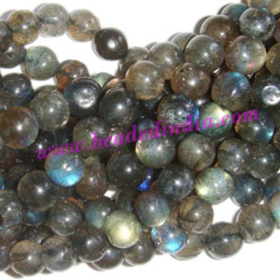 Picture of Labradorite 8mm round semi precious gemstone beads.