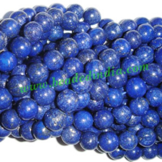 Picture of Lapis Lazuli 8mm round semi precious gemstone beads.