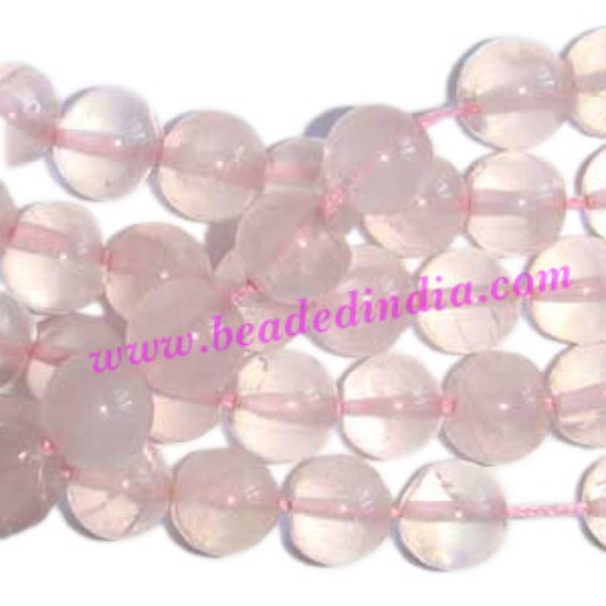 Picture of Rose Quartz 8mm round semi precious gemstone beads.