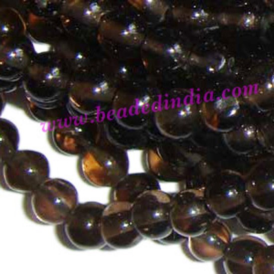 Picture of Smoky Quartz 8mm round semi precious gemstone beads.
