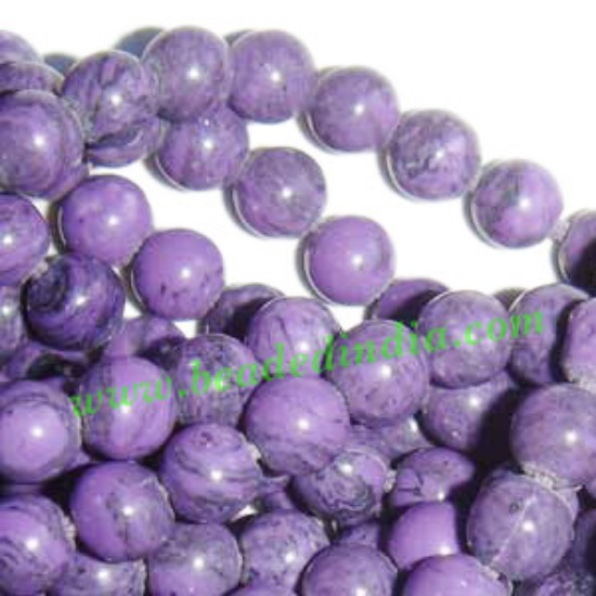 Picture of Sugilite 8mm round semi precious gemstone beads.
