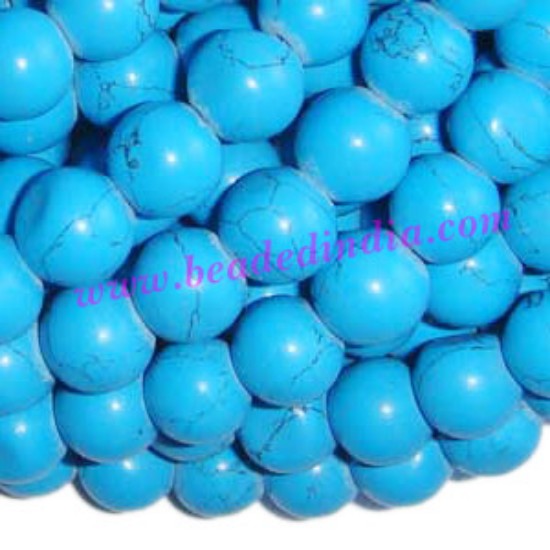 Picture of Turquoise 8mm round semi precious gemstone beads.