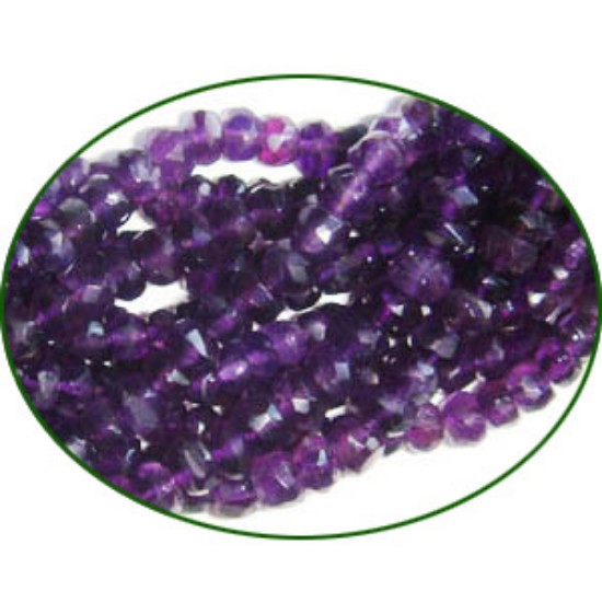 Picture of Fine Quality Amethyst Faceted Roundell, size: 4 to 4.5mm