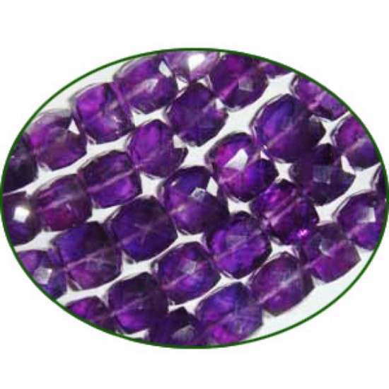 Picture of Fine Quality Amethyst Faceted Box, size: 6x6mm to 8x8mm