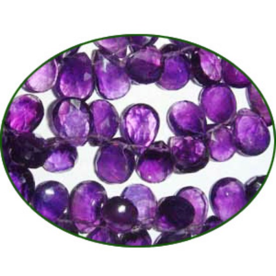 Picture of Fine Quality Amethyst Faceted Pears, size: 7x9mm to 8x12mm