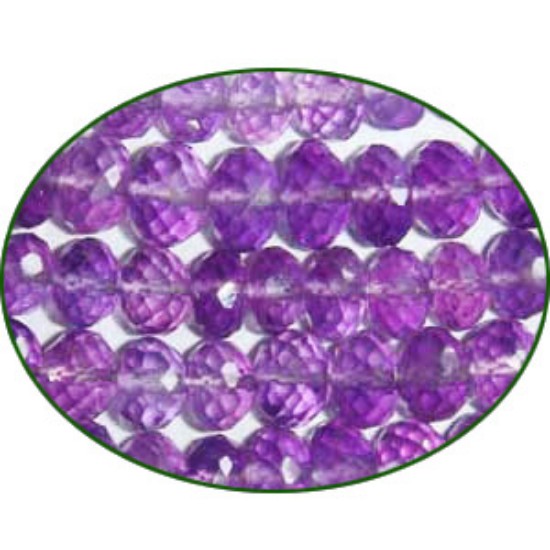 Picture of Fine Quality Amethyst Faceted Roundell, size: 5mm to 6mm