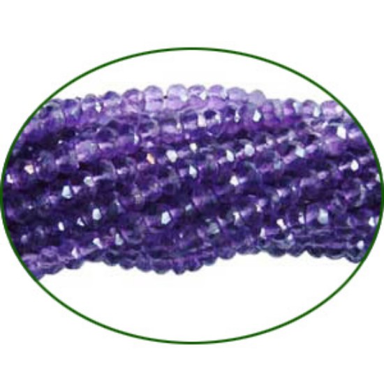 Picture of Fine Quality Amethyst Faceted Roundell, size: 3mm to 3.5mm