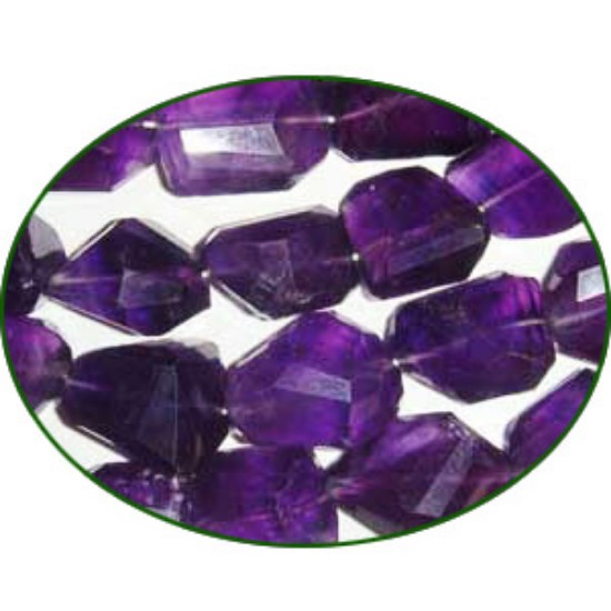 Picture of Fine Quality Amethyst Machine Cut Tumble, size: 15mm to 20mm