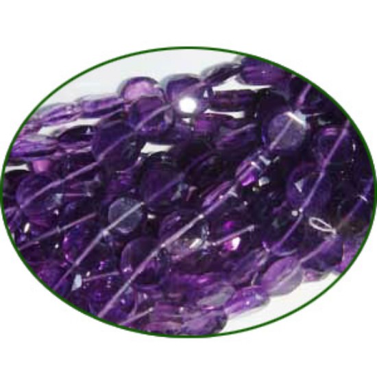 Picture of Fine Quality Amethyst Faceted Coin, size: 6mm to 7mm