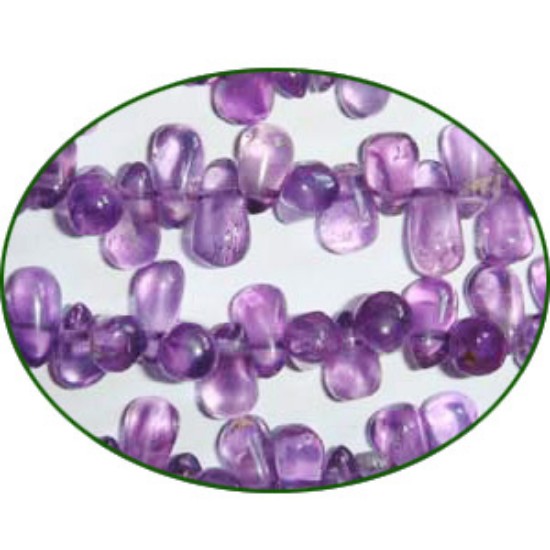 Picture of Fine Quality Amethyst Light Handcut Drops, size: 7mm to 10mm