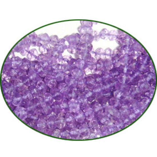 Picture of Fine Quality Amethyst Light Faceted Roundel , size: 4mm to 4.5mm