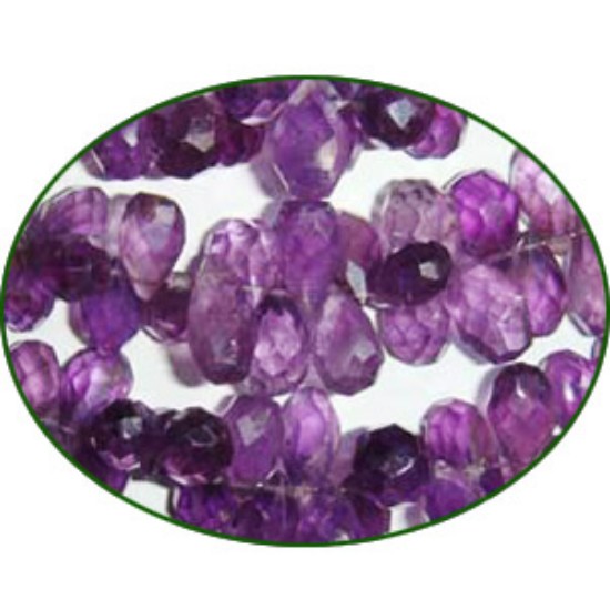 Picture of Fine Quality Amethyst Hand Cut Drops, size: 7mm to 10mm