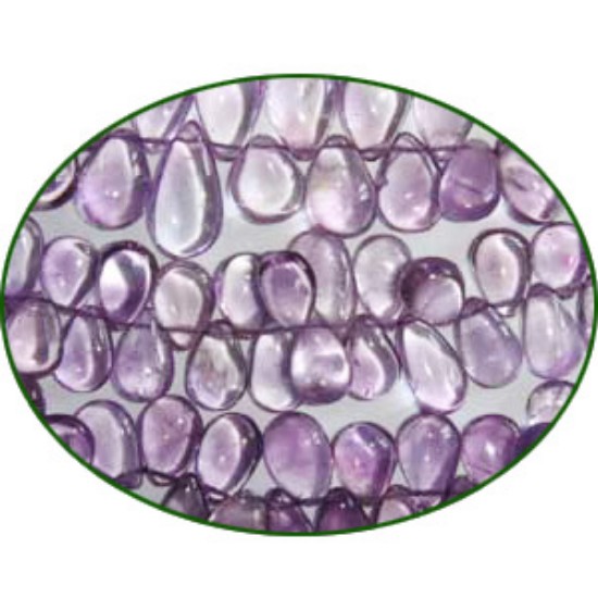 Picture of Fine Quality Amethyst Light Plain Side Drill Pears, size: 5x7mm to 7x10mm