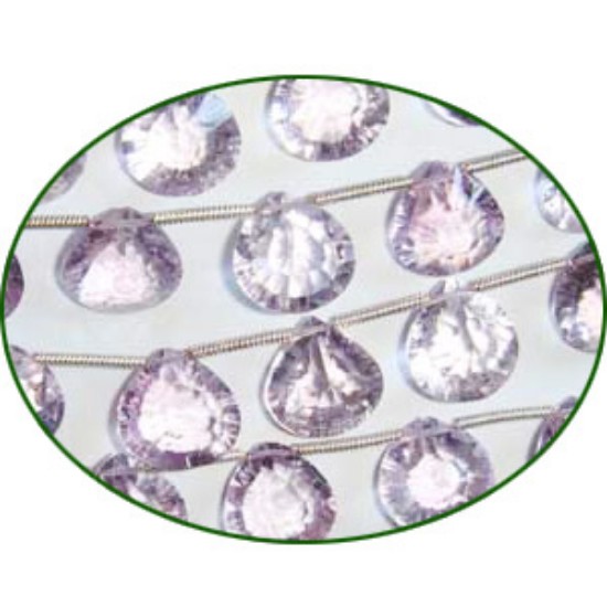 Picture of Fine Quality Amethyst Pink Concave Cut Heart, size: 9mm to 10mm