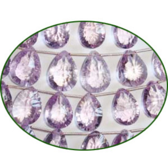 Picture of Fine Quality Pink Amethyst Concave Cut Pears, size: 9x11mm to 10x15mm