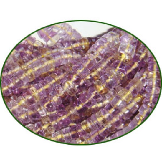 Picture of Fine Quality Ametrine Faceted Roundel, size: 3mm to 3.5mm