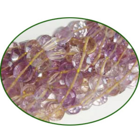 Picture of Fine Quality Ametrine Machine Cut Coin, size: 5mm to 6mm
