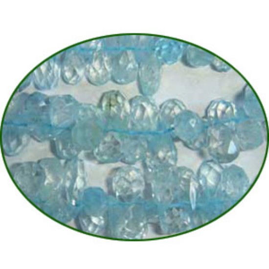 Picture of Fine Quality Aquamarine Dyed Faceted Handcut Drops, size: 6mm to 7mm