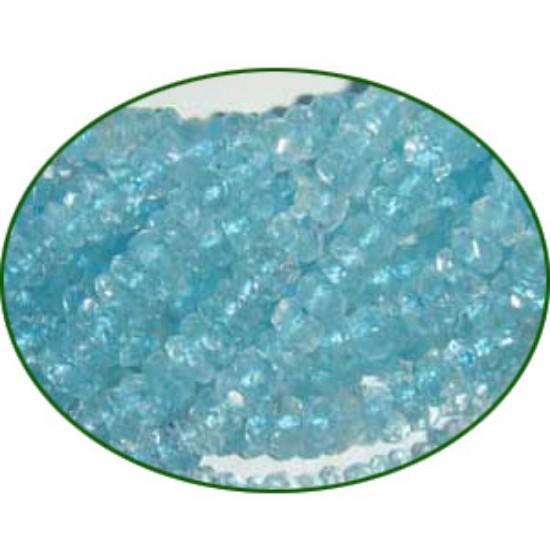 Picture of Fine Quality Aquamarine Dyed Faceted Roundel, size: 3.5mm to 4mm