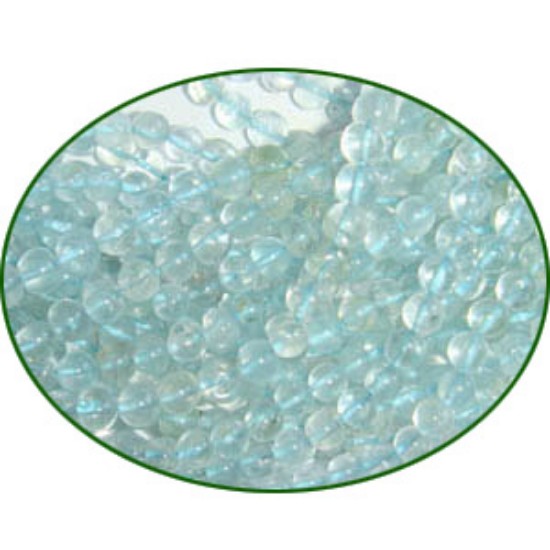 Picture of Fine Quality Aquamarine Dyed Plain Round, size: 4mm