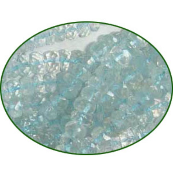 Picture of Fine Quality Aquamarine Faceted Roundel, size: 5mm to 6mm