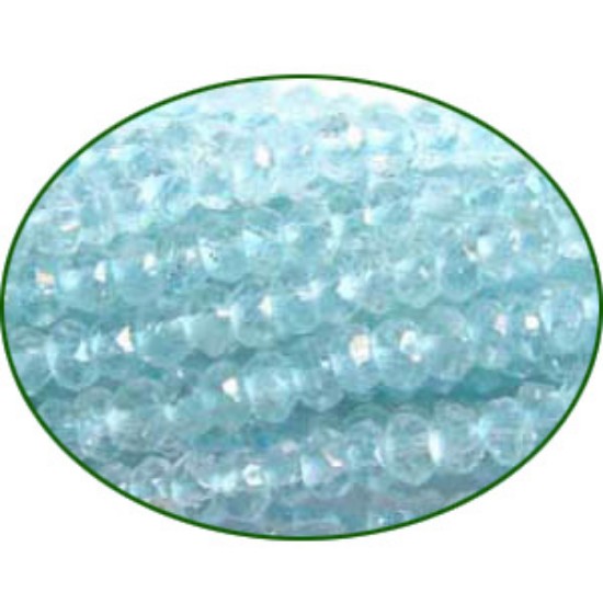 Picture of Fine Quality Aquamarine Faceted Roundel, size: 3mm to 3.5mm