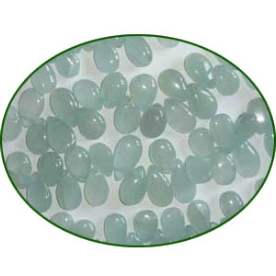 Picture of Fine Quality Aquamarine Plain Side Drill Drops Pears, size: 5x7mm to 7x10mm