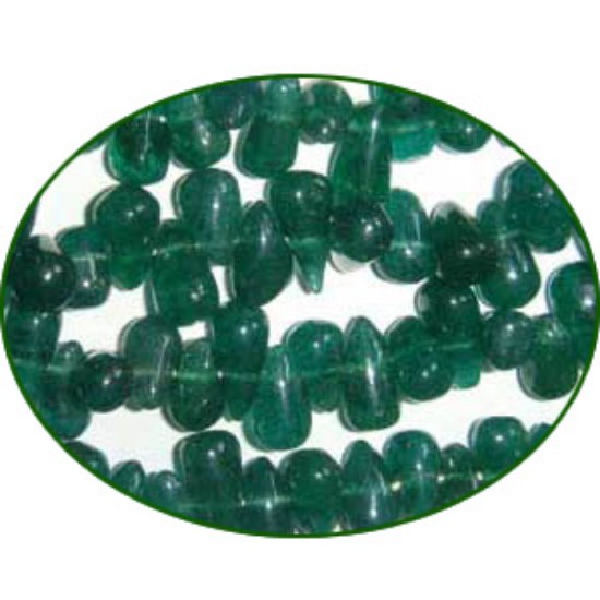 Picture of Fine Quality Aventurine Green Side Drill Drops, size: 7mm to 9mm