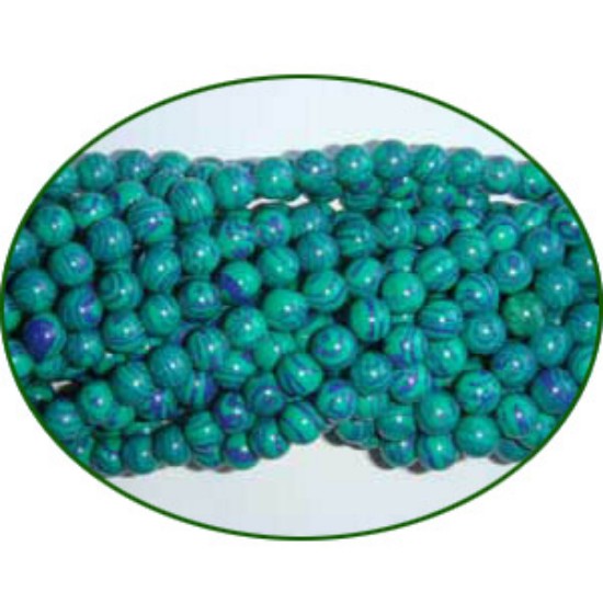 Picture of Fine Quality Azurite Manmade Plain Round, size: 4mm