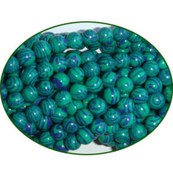 Picture of Fine Quality Azurite Manmade Plain Round, size: 6mm