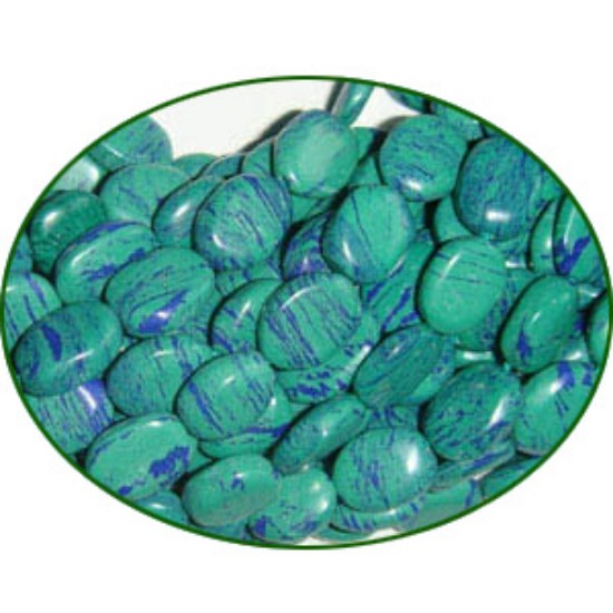 Picture of Fine Quality Azurite Manmade Plain Oval, size: 7x9mm to 8x10mm