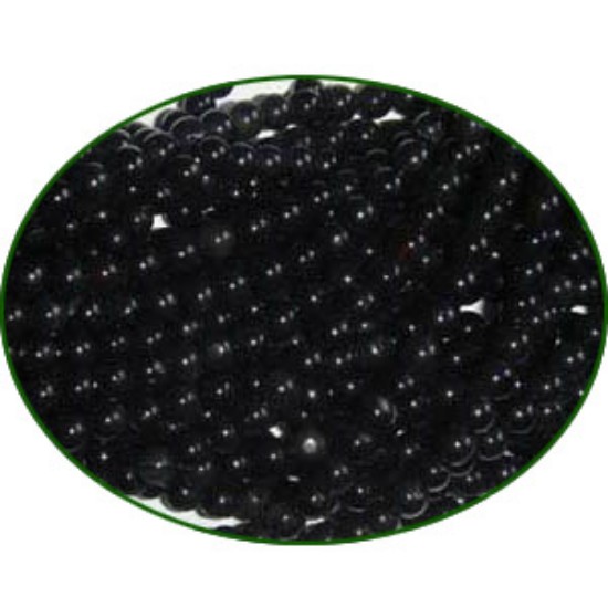 Picture of Fine Quality Black Onyx Plain Round, size: 3mm