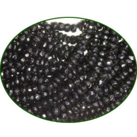 Picture of Fine Quality Black Onex Faceted Roundel, size: 4mm to 4.5mm