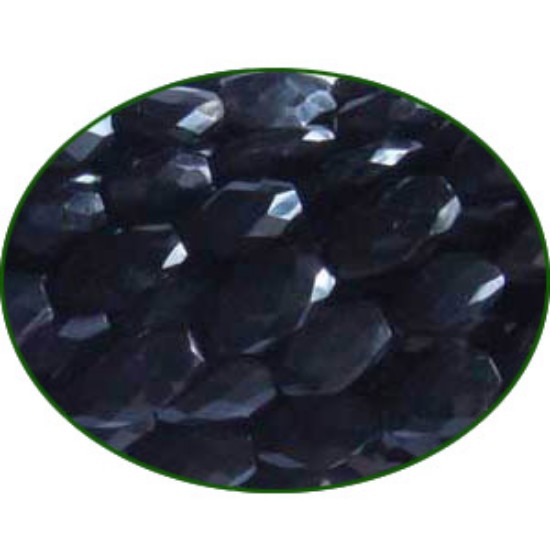 Picture of Fine Quality Black Onyx Faceted Oval, size: 6x8mm to 8x12mm