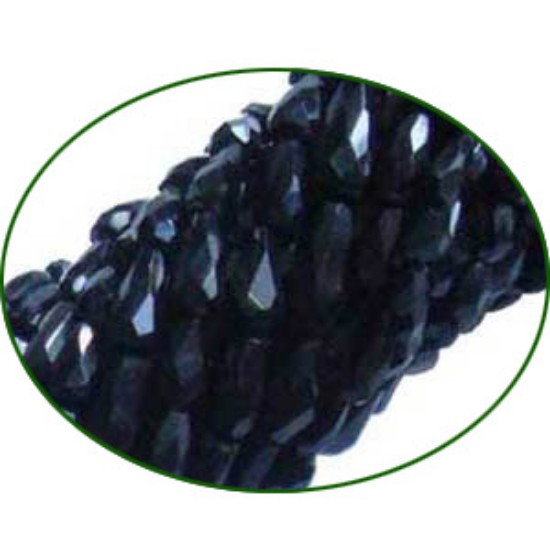 Picture of Fine Quality Black Onyx Faceted Top Drill Drops, size: 10mm to 12mm