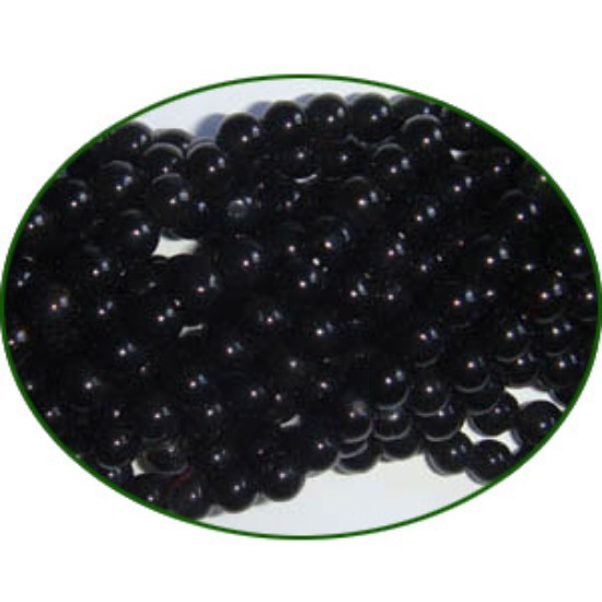 Picture of Fine Quality Black Stone Plain Round, size: 5mm