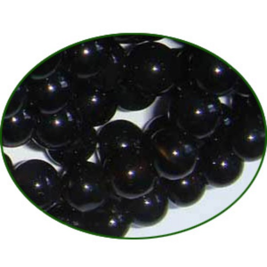 Picture of Fine Quality Black Stone Plain Round, size: 8mm