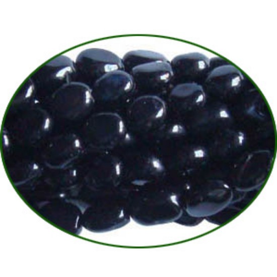 Picture of Fine Quality Black Stone Plain Oval, size: 5x7mm to 6x8mm