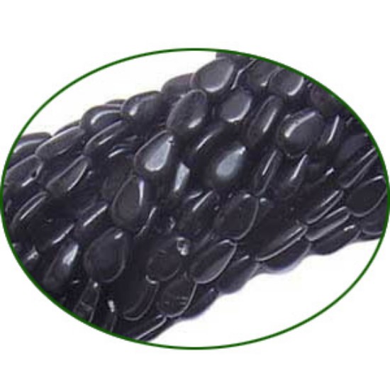 Picture of Fine Quality Black Stone Plain Pear, size: 7x9mm to 9x11mm